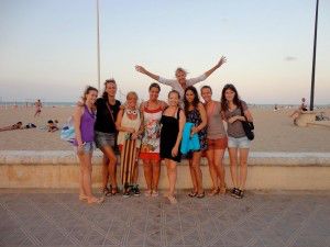 photo de groupe sur plage de Valence